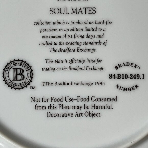 Lee Bogle The Lovers Plate #1 in Soul Mates Collection Native American 1995 - Picture 8 of 9